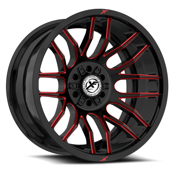 XF OFF-ROAD XF-232 GLOSS BLACK&amp; RED MILLED 22X12 *8X6.5/8X170* -44 +125.2