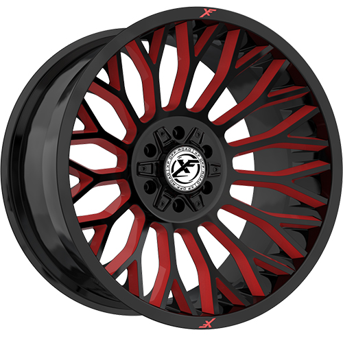 XF OFF-ROAD XF 237 GLOSS BLACK &amp; RED MILLED 26X14 8X6.5/8X170 -76 +125.2
