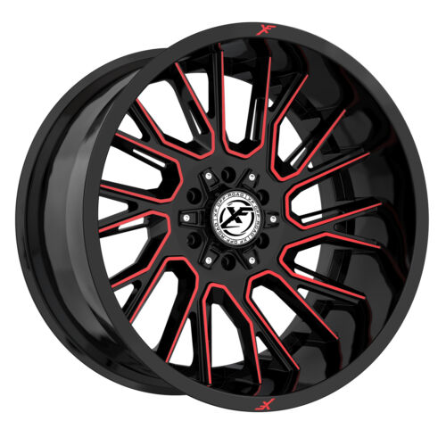 XF OFFROAD-XF230 GLOSS BLACK/RED MILLED 20X10 5X127/5X5.5 -24 +78.1 *NEW STYLE 2023*