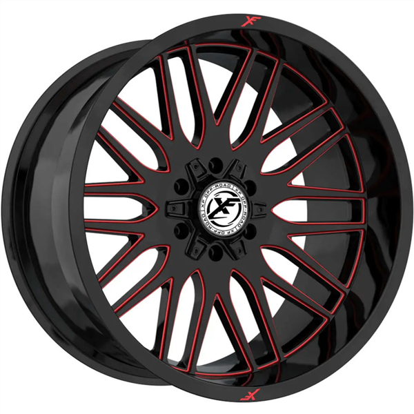 XF OFFROAD-XF240 GLOSS BLACK/RED MILLED 20X10 6X135/6X5.5 -12 +106.4 *NEW STYLE 2023*