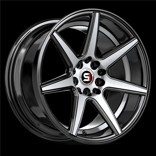 SPEC-1 SP-73 GLOSS BLACK MACHINED & UNDERCUT 18X8.0 5X112/5X4.5 +38 +73.1 *NC*