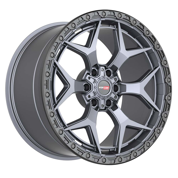 VORTEK VRT-603 MATTE TITANIUM WITH BLACK BEAD RING 18X9.0 8X6.5 -12 +125.1 *NC*