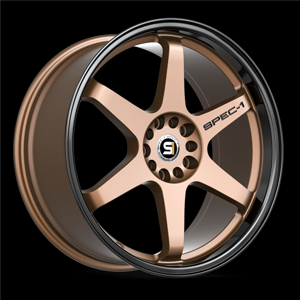 SPEC-1 RACING SPT-33 MATTE BRONZE & BLACK LIP 18X8.5 5X100/5X4.5 +38 +73.1 *NC*