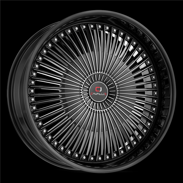 CAVALLO CLV-41 GLOSS BLACK & MACHINED 22X8.5 5X4.5/5X120 +38 +74.1 *NC*