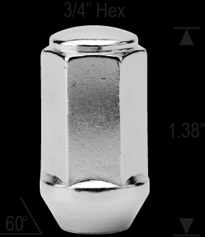 14X1.5 BULGE ACORN 3/4" HEX 1.38"