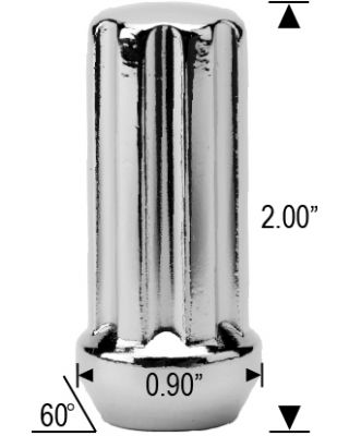 14X1.5 DUPLEX SPLINE ACORN (TUNER) LUG NUTS 2.0" LONG