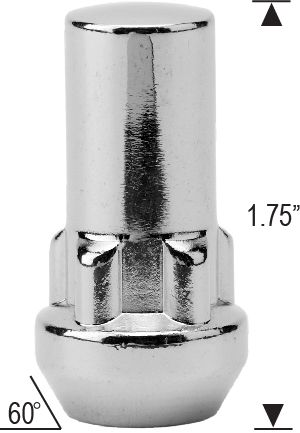 14X1.5 ACORN LOCK, 1.75" TALL