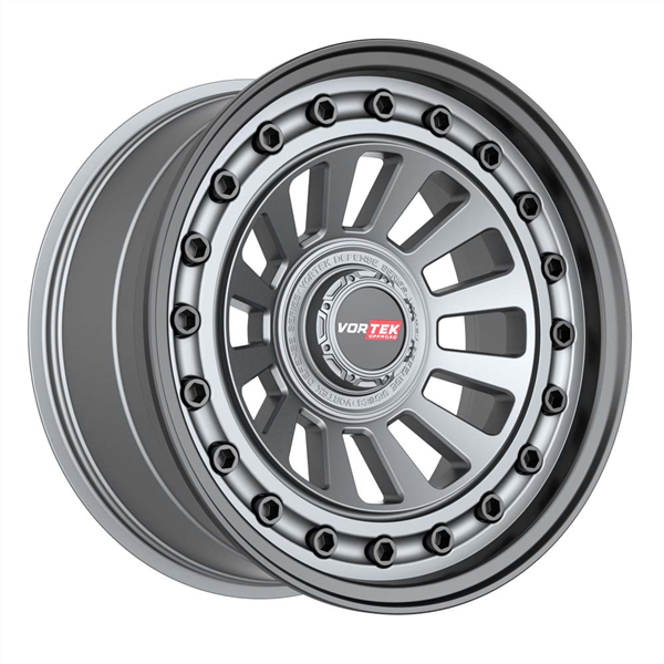 VORTEK VRD-702 MATTE GUNMETAL WITH BLACK BOLTS & LIP 17X9 6X5.5/6X135 -12 +78.1 *RT*