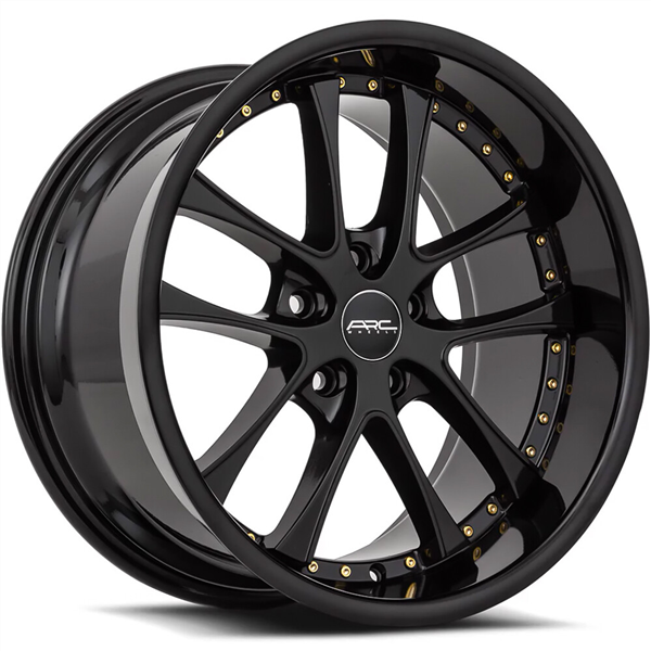 ARE AR-5 BLACK/WITH GOLD RIVERTS 19X9.5 5X120 +35