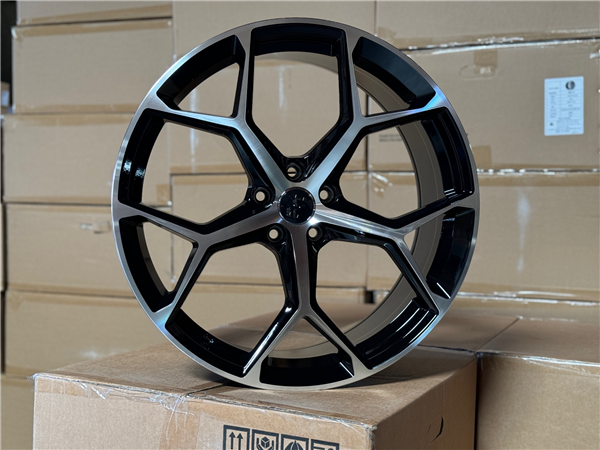 AU-16 GLOSS BLACK MACHINE FACE 19X8.5 5X112 +32 +66.6 *AW*