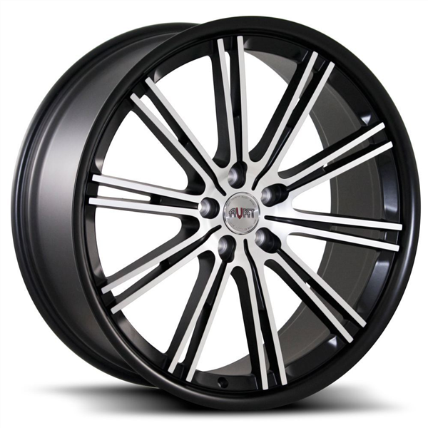 AVAT-AV11 MATTE BLACK MACHINE FACE 22X10.5 5X4.75/5X120 +36 +74.1