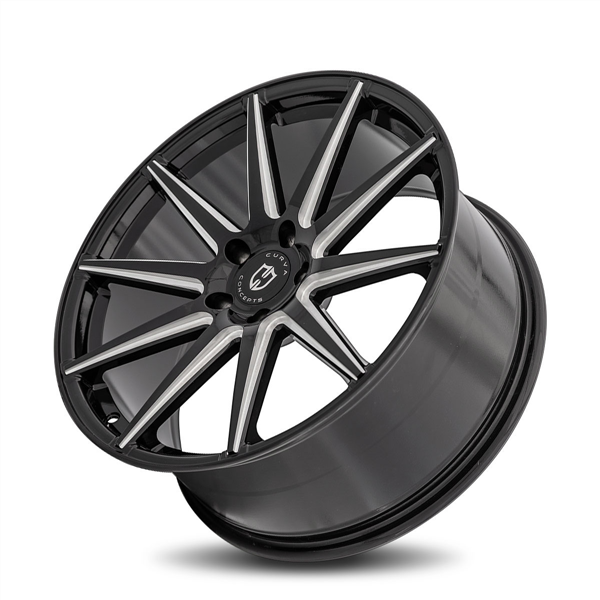 CURVA CONCEPTS-C49 GLOSS BLACK/MILLED 20X10.5 5X4.5 +35 +73.1