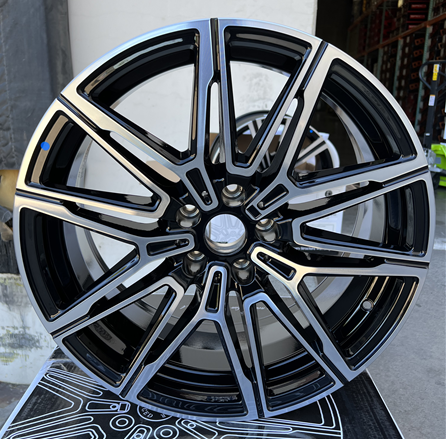 CYBER FORGED-CF180 GLOSS BLACK/MACHINE FACE 19X9.5 5X112 +39 +66.45 *NO CENTER CAP*