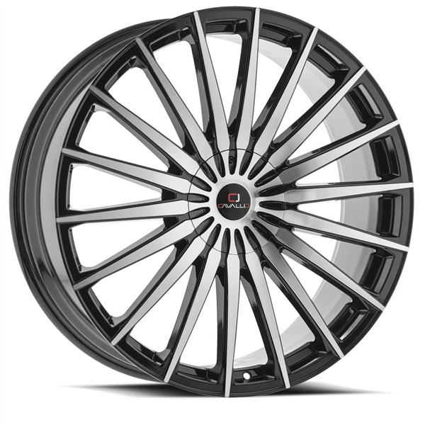 CAVALLO-CLV34 GLOSS BLACK/MACHINE 22X8.5 5X112/5X114.3 +38 +74.1 *NC*