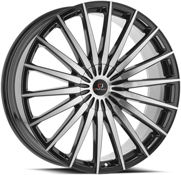 CAVALLO CLV-34 GLOSS BLACK & MACHINED 24X9 6X135/6X139.7 +25 87.1 *NC*