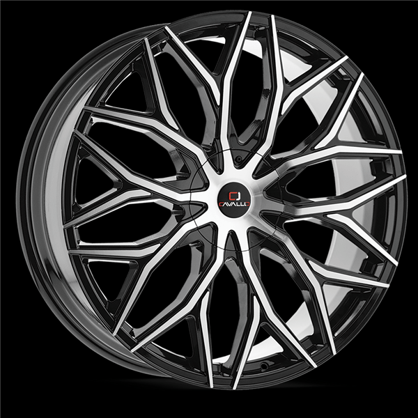 CAVALLO CLV-37 GLOSS BLACK & MACHINED 22X9.5 6X135/6X5.5 +25 +108 *NC*