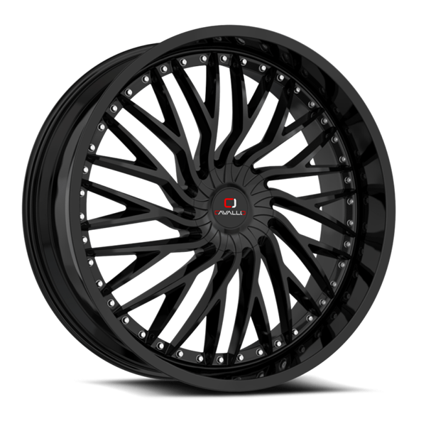 CAVALLO CLV-43 GLOSS BLACK 20X8.5 5X108/5X114.3 +35 74.1 *NC*
