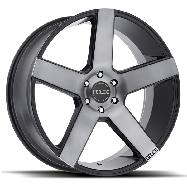 DOLCE-DC38 MATTE BLACK/MACHINE W/BLACK TINT 20X8.5 5X4.5/5X115 +35 +73.1