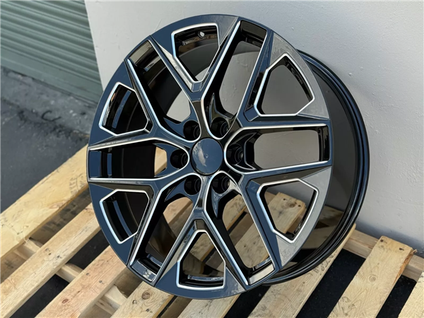 GM-8 GLOSS BLACK+MILLED SPOKES 22X9.0 6X5.5 +24 +78.1 *AW*