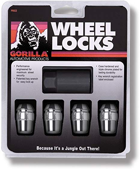 GORILLA WHEEL LOCKS-12X1.25 ACORN CHROME AFTER MARKET WHEELS #71621N