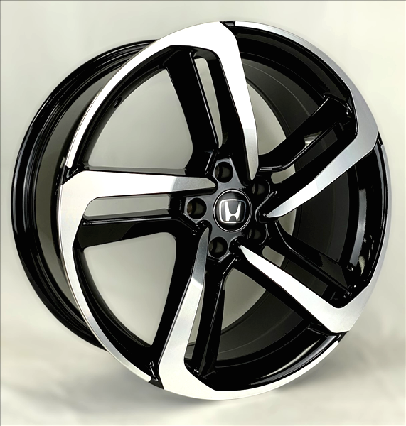 H839 HONDA REPLICA 19X8.5+35 5X114.3 C.B 64.10 GLOSS BLACK MACHINE FACE