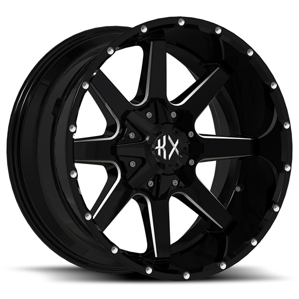 KX OFFROAD-KX01 GLOSS BLACK/MILLED 18X9.0 5X127/5X139.7 -12 +87.1
