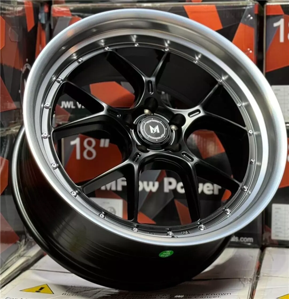 MFLOW MFL1 MATTE BLACK MACHINED LIP 20X8.5 5X112 +35 +66.6