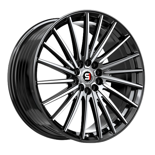 SPEC-1 RACING SP-68 GLOSS BLACK & MACHINED 17X7.5 5X4.75/5X4.5 +42 +73.1 *NC*