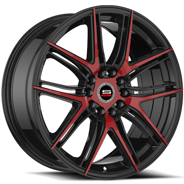 SPEC-1 RACING SP-56 GLOSS BLACK/RED 20X8.5 5X100/5X4.5 +38 +73.1 *RT*