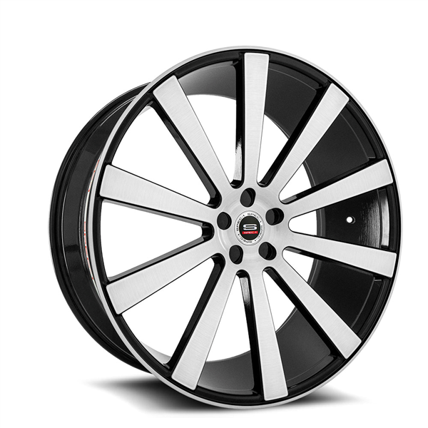 SPEC-1 LUXURY SPL-002 GLOSS BLACK/BRUSHED 20X9.0 5X4.5/5X115 +38 +73.1