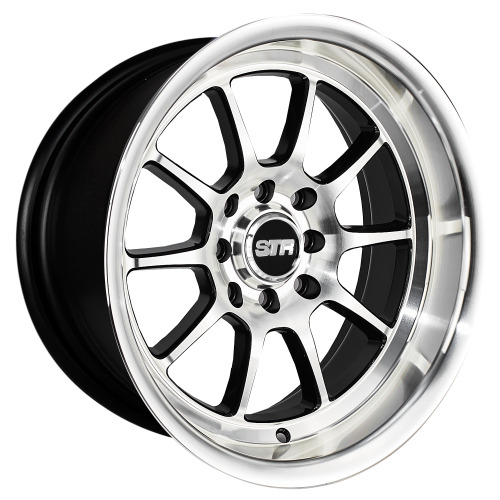 STR RACING-528 BLACK/MACHINE FACE 15X8.0 4X100/4X4.5+0