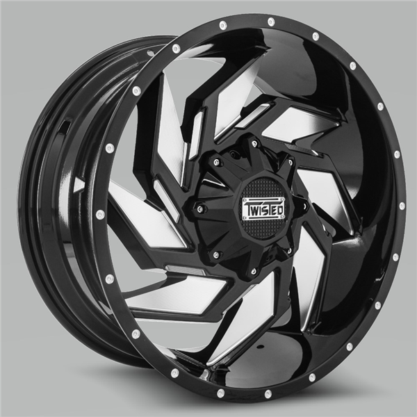 TWISTED OFFROAD-T24 RAPTOR BLACK/MACHINE 20X10 8X6.5 -24 +130.1