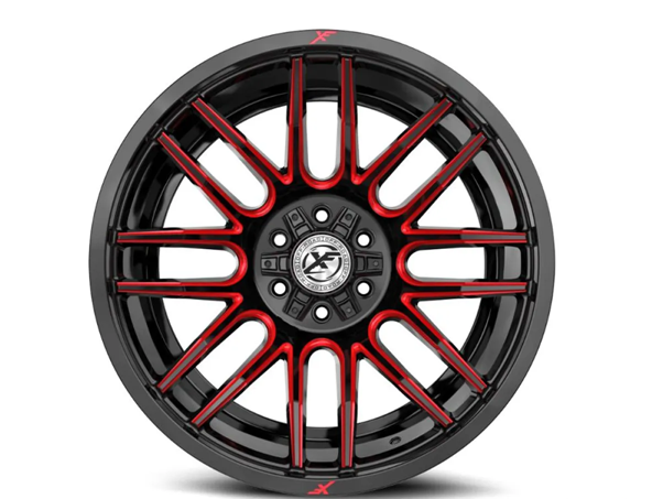 XF OFFROAD XF-232 GLOSS BLACK & RED MILLED 17X9 6X135/6X139.7 +0 106.4 *NC*