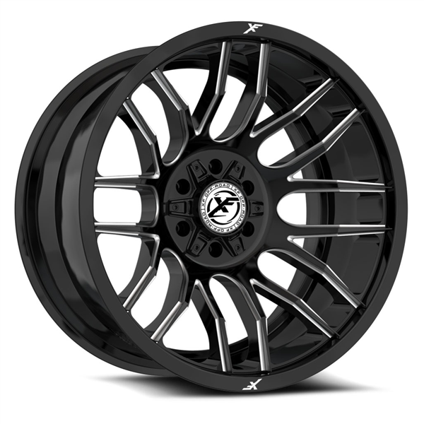 XF OFF-ROAD XF-232 GLOSS BLACK & MILLED 22X12 5X127/5X139.7 -44 +78.1 *NC*