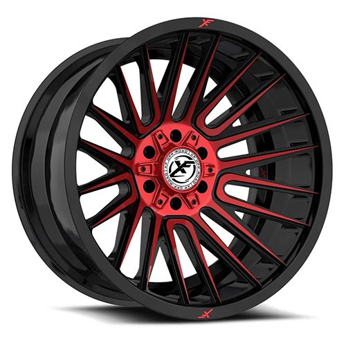 XF OFFROAD XF-234 GLOSS BLACK & RED MACHINED 17X9 6X135/6X139.7 +0 106.4 *NC*