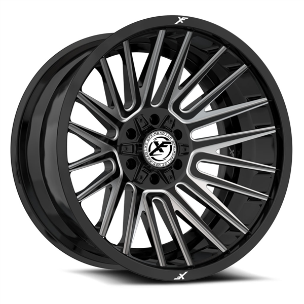 XF OFF-ROAD XF-234 GLOSS BLACK & MILLED 22X12 5X127/5X5.5 -44 +78.1 *NC*