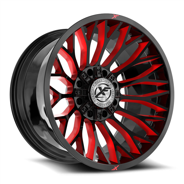 XF OFF-ROAD XF-237 GLOSS BLACK & RED MILLED 20X10 8X165.1/8X170 -12 +125.2 *NC*