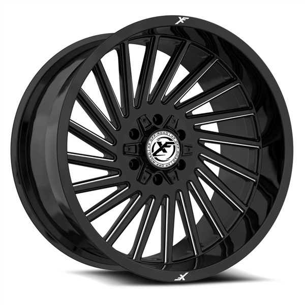 XF OFFROAD-XF-239 GLOSS BLACK & MILLED 22X12 5X127/5X139.7 -44 +78.1 *NC*