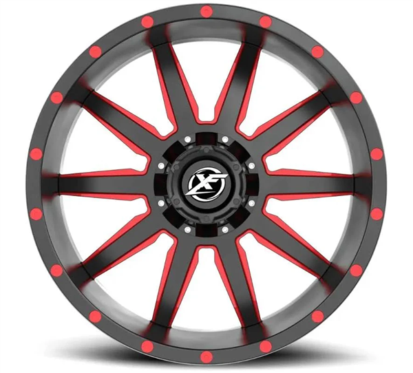 XF OFFROAD-XF220 GLOSS BLACK/RED MILLED 20X9.0 BLANK +0 +108 *5X135/5X135/5X5.5/6X135/6X5.5* *RT*