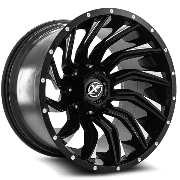 XF OFFROAD-XF224 GLOSS BLACK/MILLED 22X12 5X139.7/5X127 -44 +78.1 *NC*